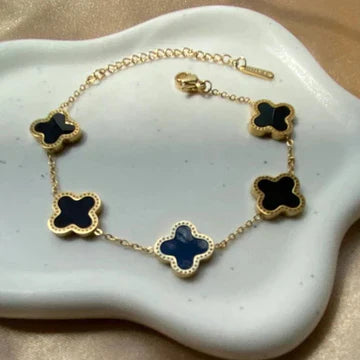 Classic Stainless Steel Hot Selling Golden Clover Adjustable Bracelet